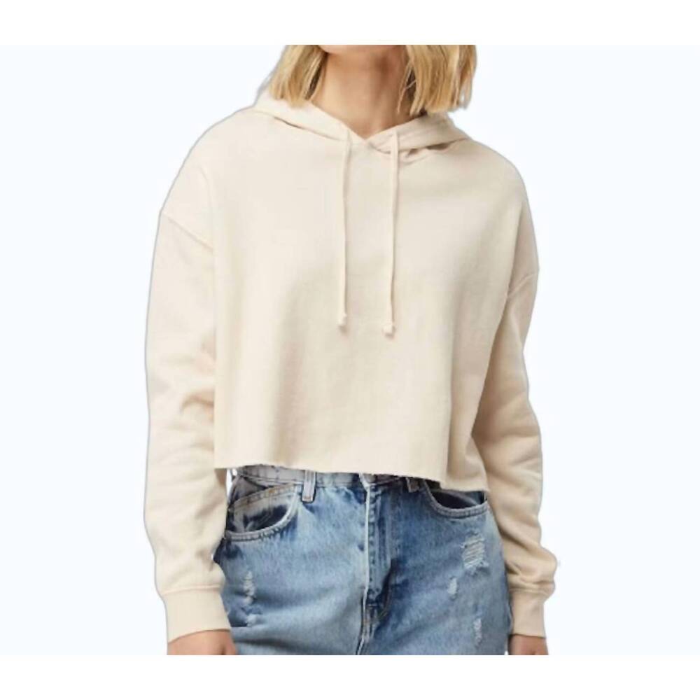 NEW REFINED CANVAS canvas cropped hoodie in beige